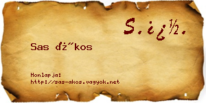 Sas Ákos névjegykártya